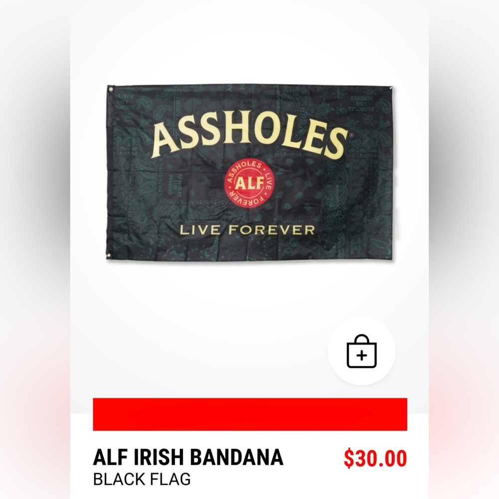 ALF - Assholes Live Forever - FLAG - IRISH BANDANA